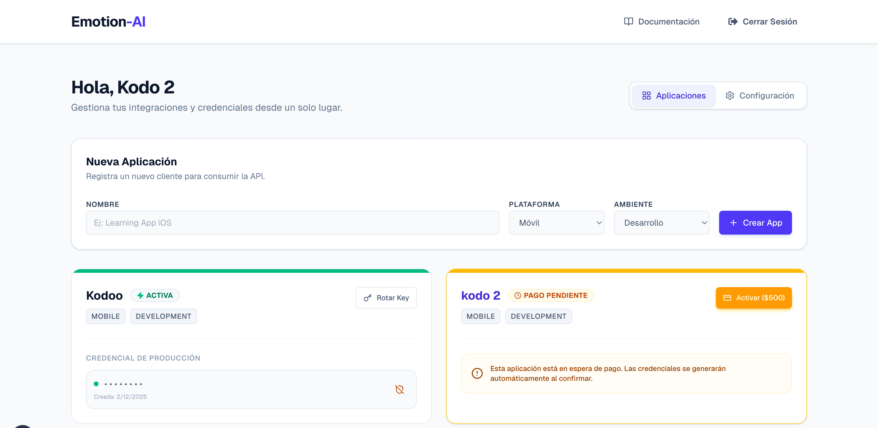 Dashboard Emotion AI